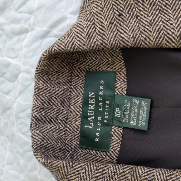 COPY - Silk tweed jacket by Lauren Ralph Lauren petite. One button front three … - Picture 3 of 10